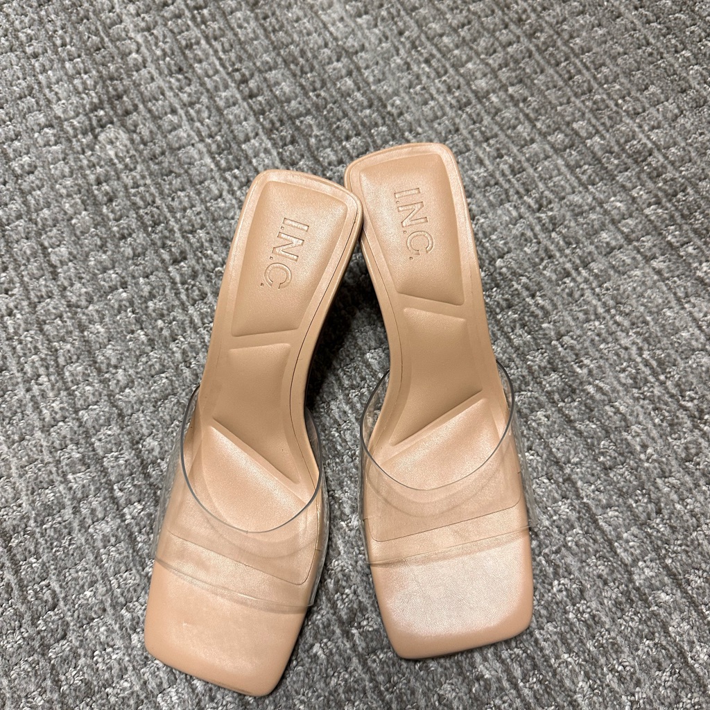 Inc International Concepts Women's Beige Mules With Clear Slides